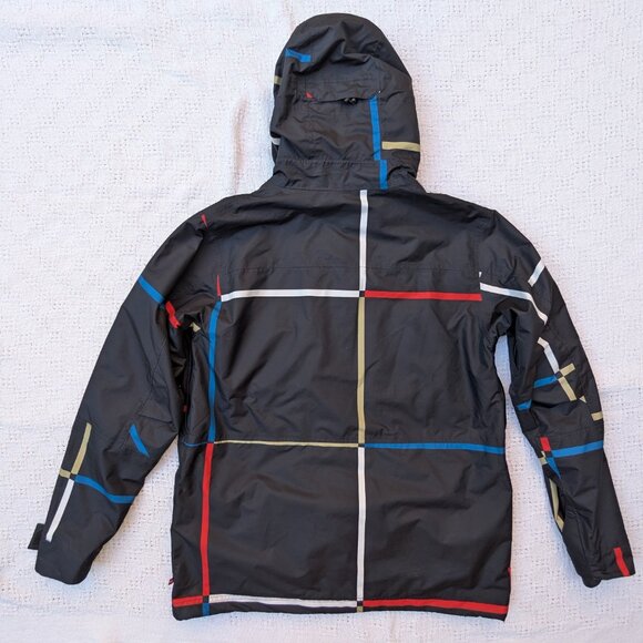FOURSQUARE Snowboarding Jacket Vise Men's Sz L Black Shell Geometric Air Relaxed - Picture 10 of 10